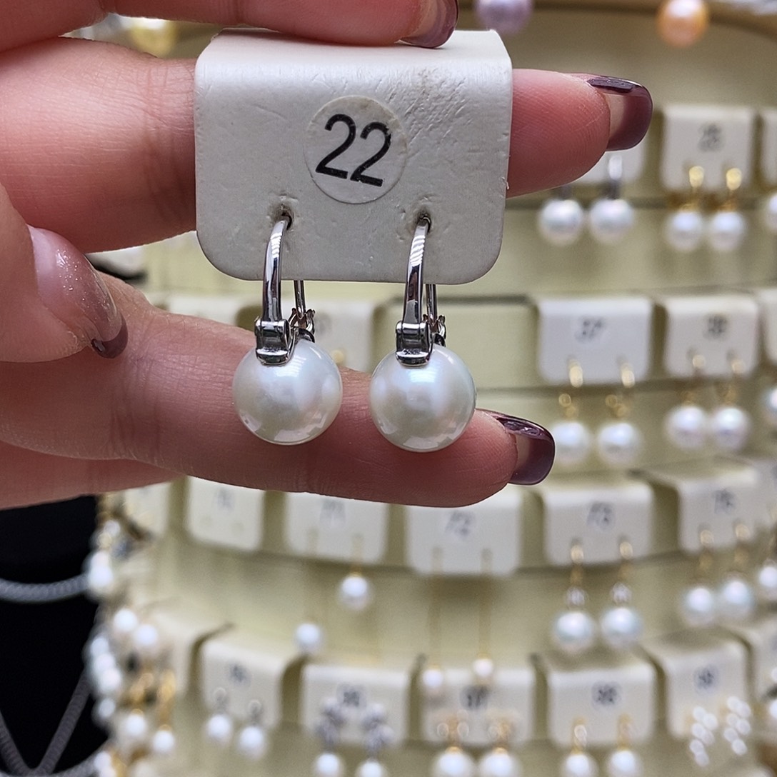 淡水珍珠耳饰银S925镶嵌