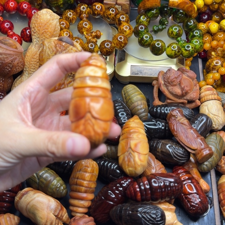 松木琥珀木文玩手串