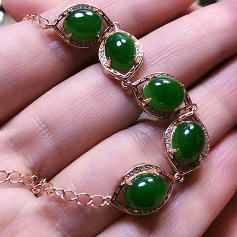 和田玉戒指银S925镶嵌