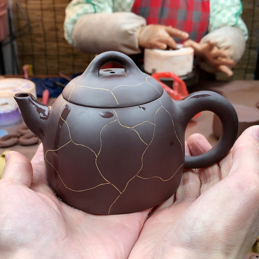紫砂茶壶秦权 紫泥 360cc