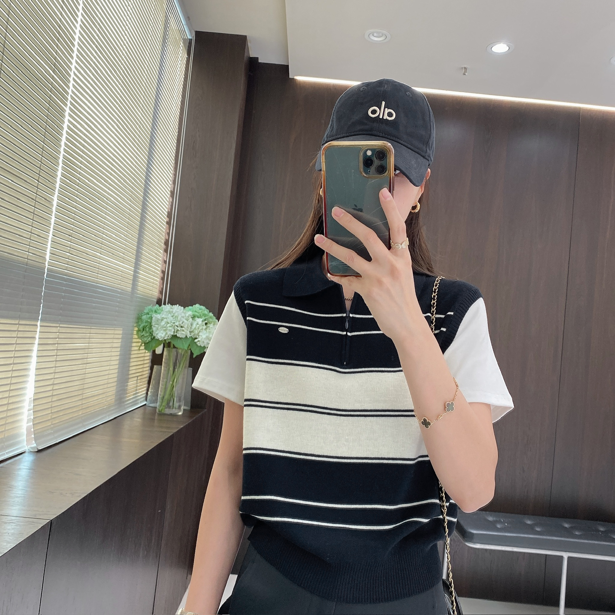 IMFLY金小金自制女装 针织衫DYW9628时尚减龄假两件Polo针织衫