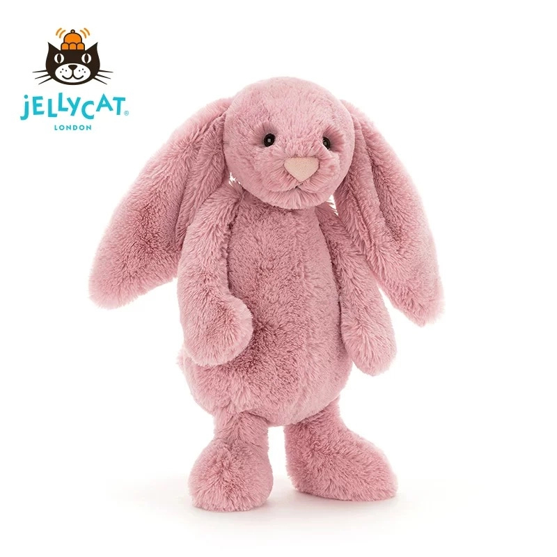 英国Jellycat粉色白色灰色蓝色 邦尼兔安抚玩具公仔安抚毛绒玩具