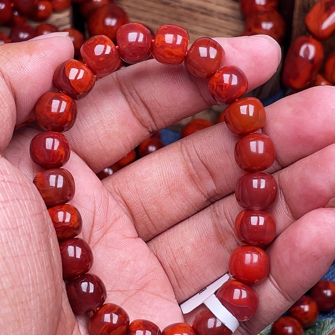 南红玛瑙未镶嵌手链南红瓦西卡10老型