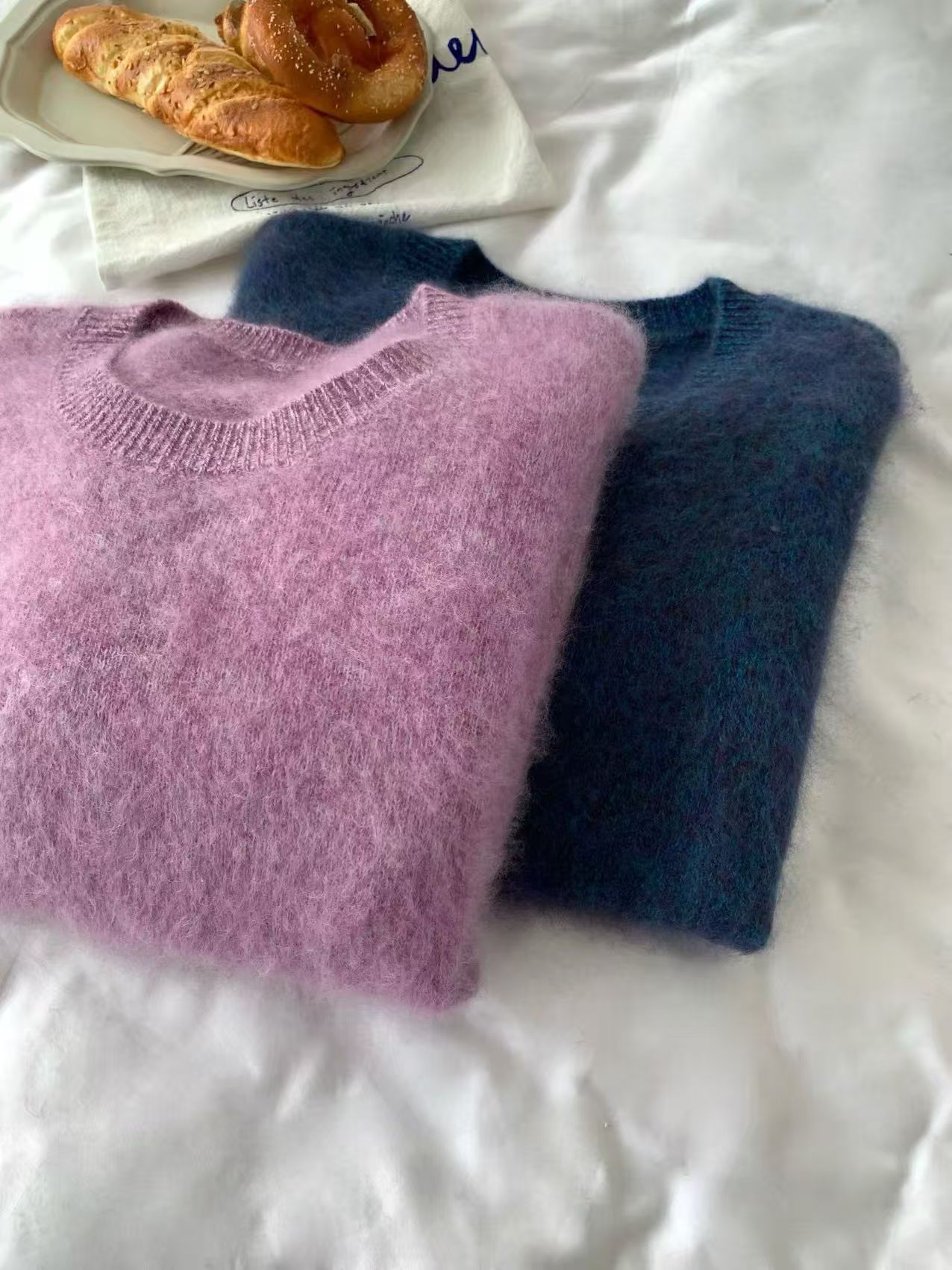 冬季拉绒极简风厚款薄款潮牌女装秋冬毛衣针织衫