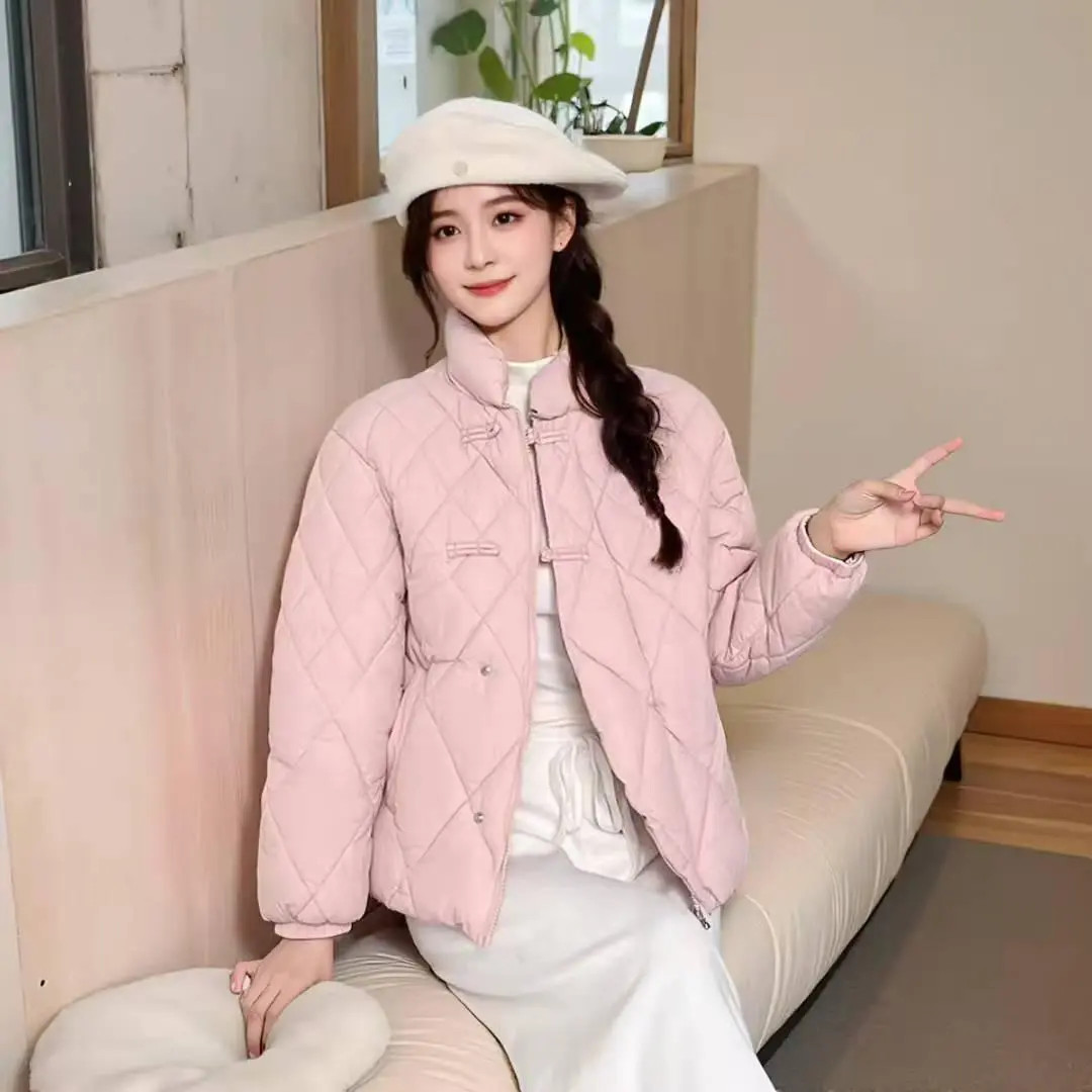 906款国风纯色短款直筒型棉服