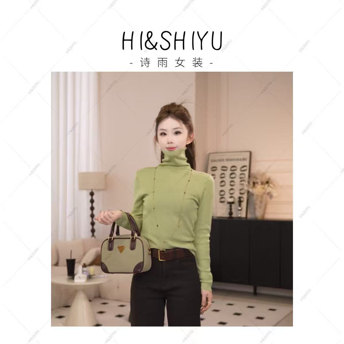 HISHIYU【马卡龙】纯色常规款针织常规秋季毛针织衫网红修身气质
