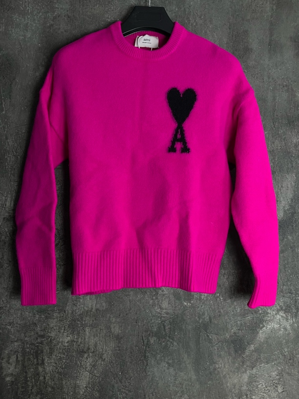 未使用 WE11 DONE M码*1/大爱心logo羊毛圆领毛衣/02401/JP