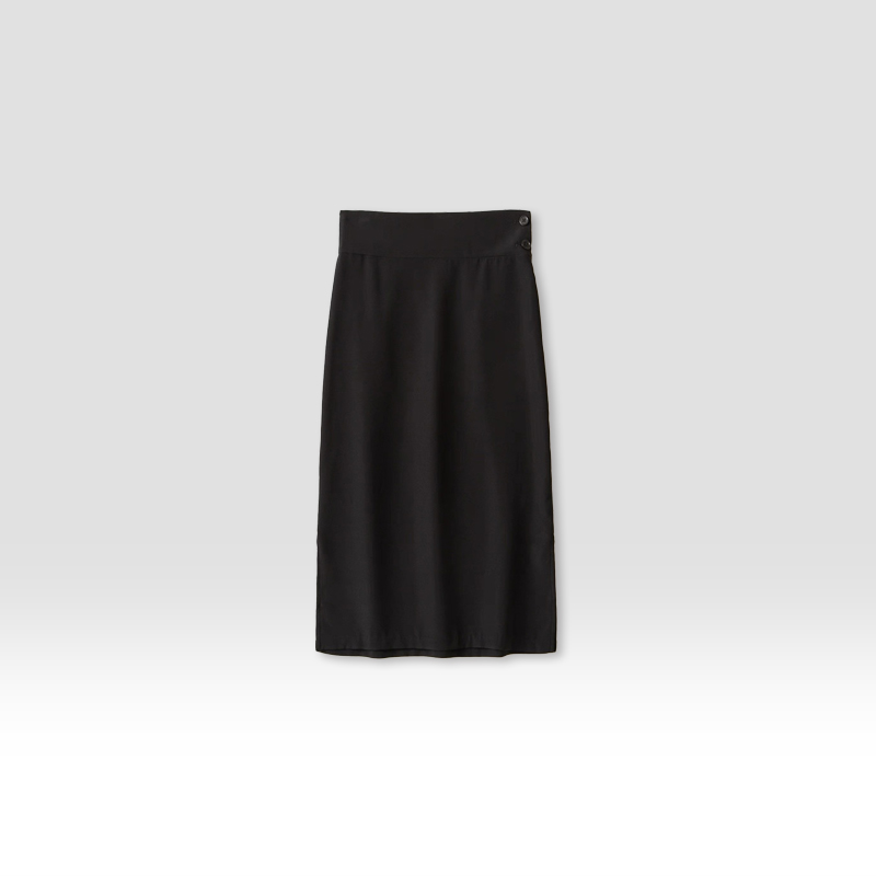 原厂孤品特价清！弹力重绉中长款开叉半身裙 R563