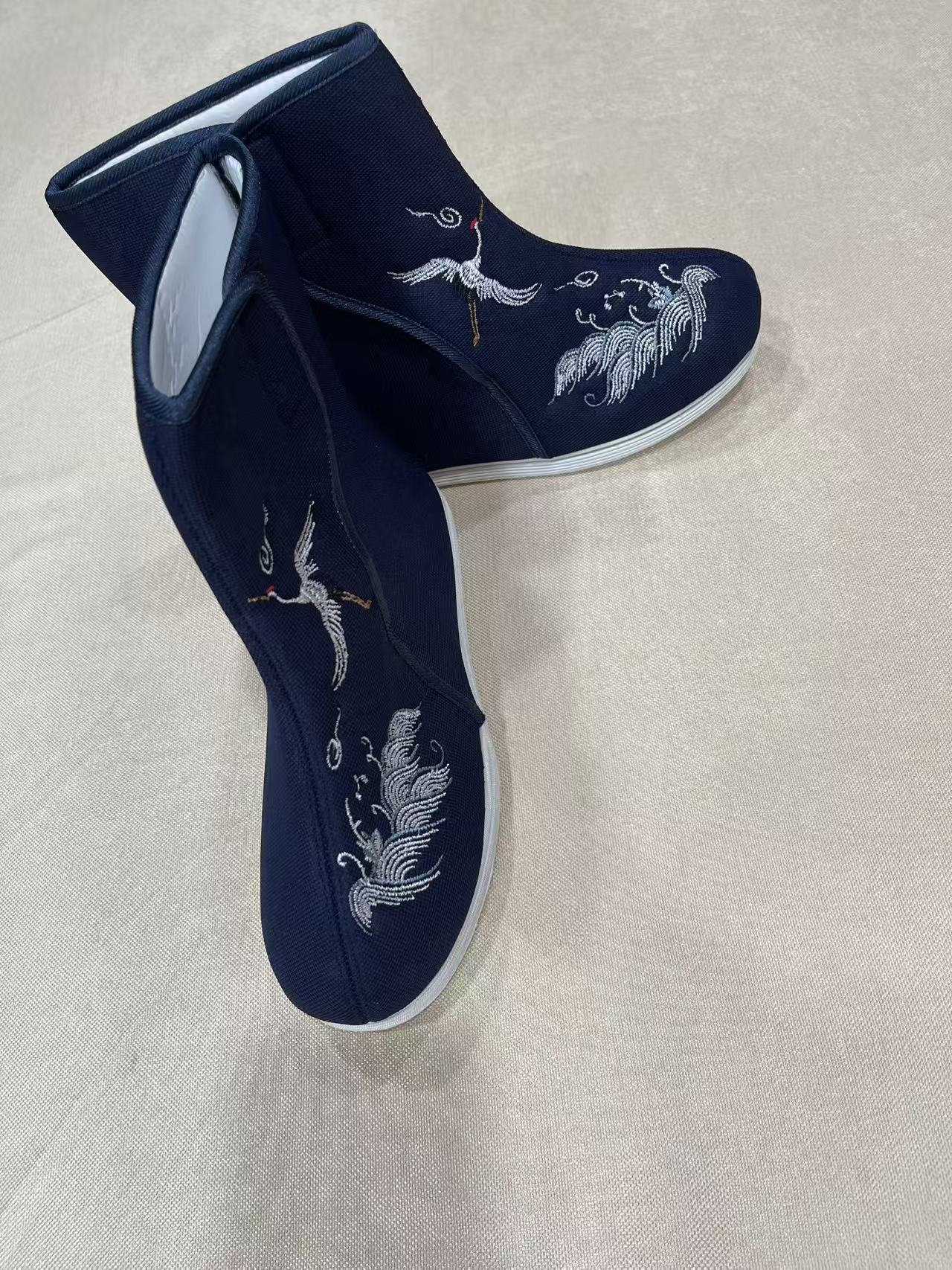 百年福靴子高靴鹤寿延年男靴改链接专用