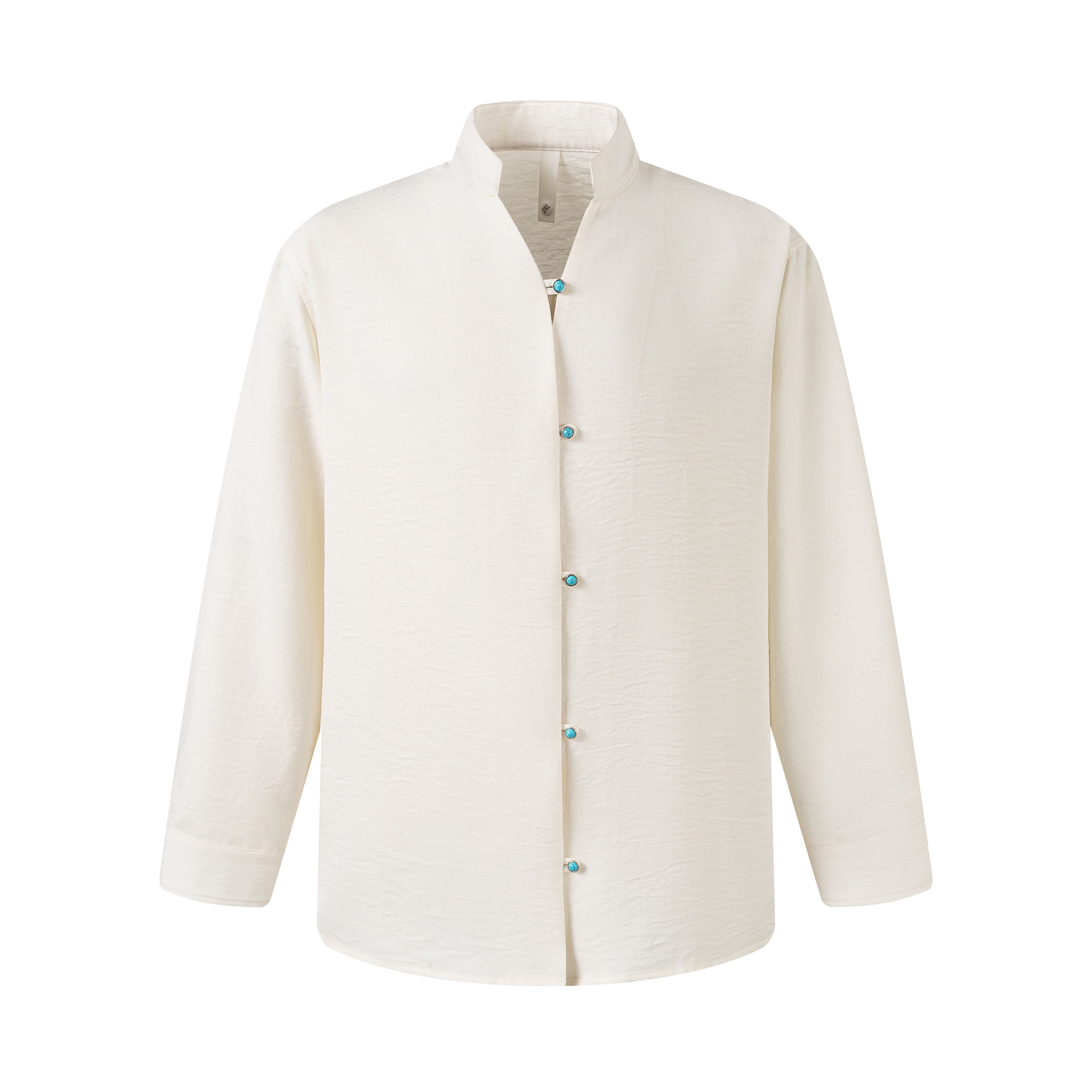 外套秋季国风尖领立领衬衫薄款时尚男男装男士长袖衬衣舒适宽松