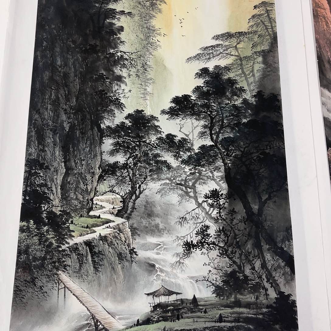 好****国画黎俸禄140/70水墨山水