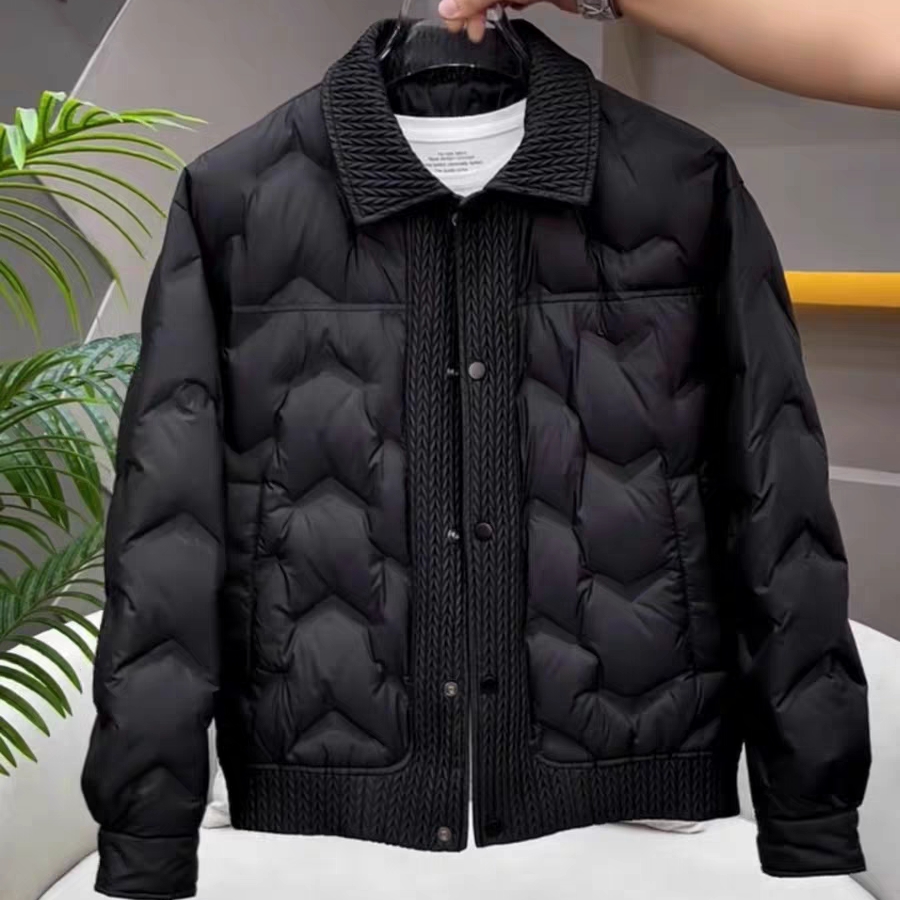 男士翻领白鸭绒羽绒服冬季轻薄保暖拼接羽绒服翻领秋冬时尚7398