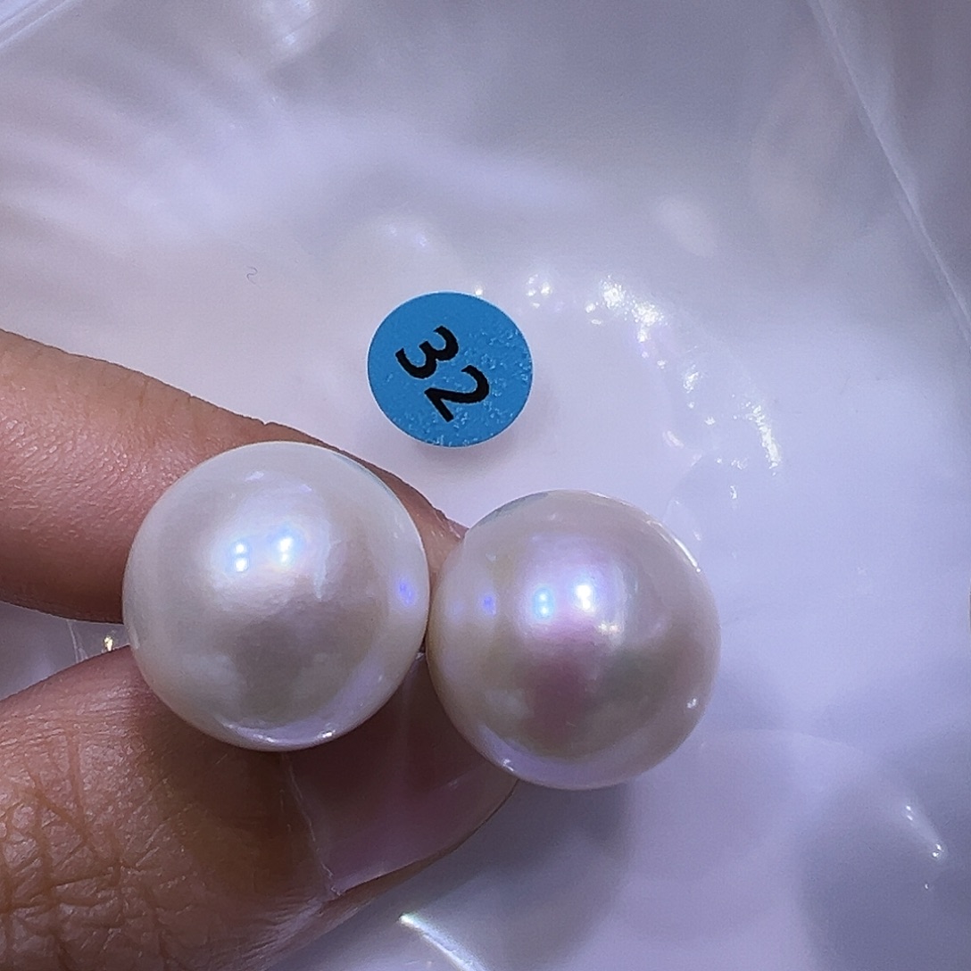 淡水珍珠银S925镶嵌耳饰