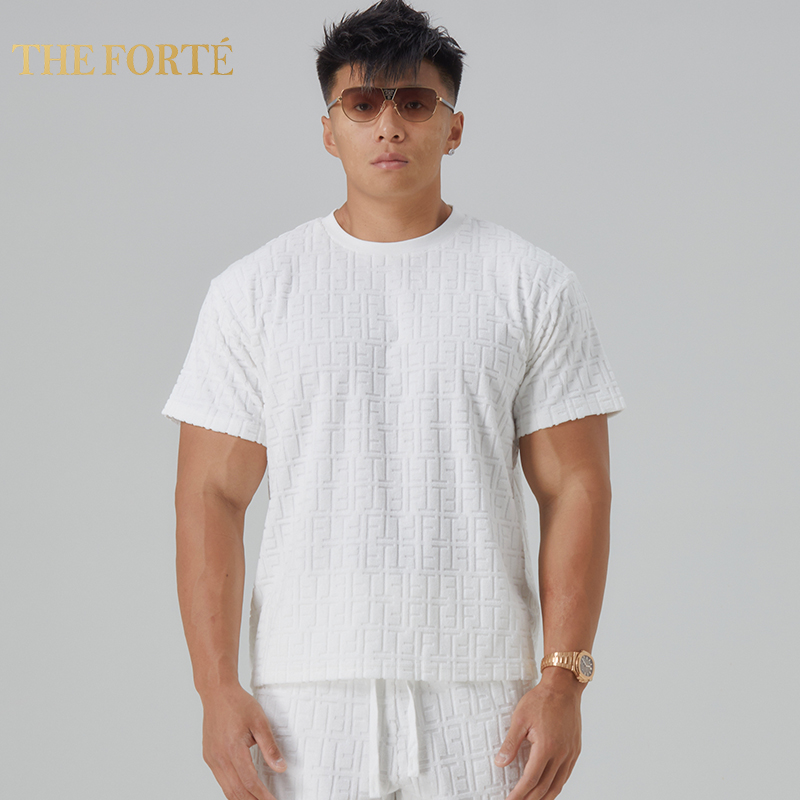 THE FORTÉ  25经典款老花浮雕定制面料男款短袖