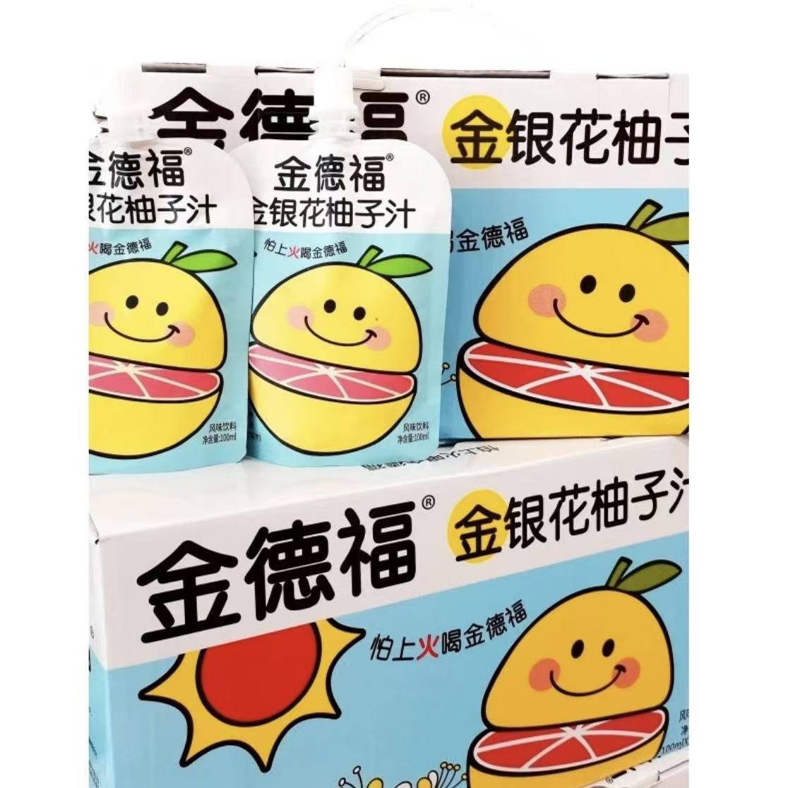 金德福金银花柚子汁100ml*12