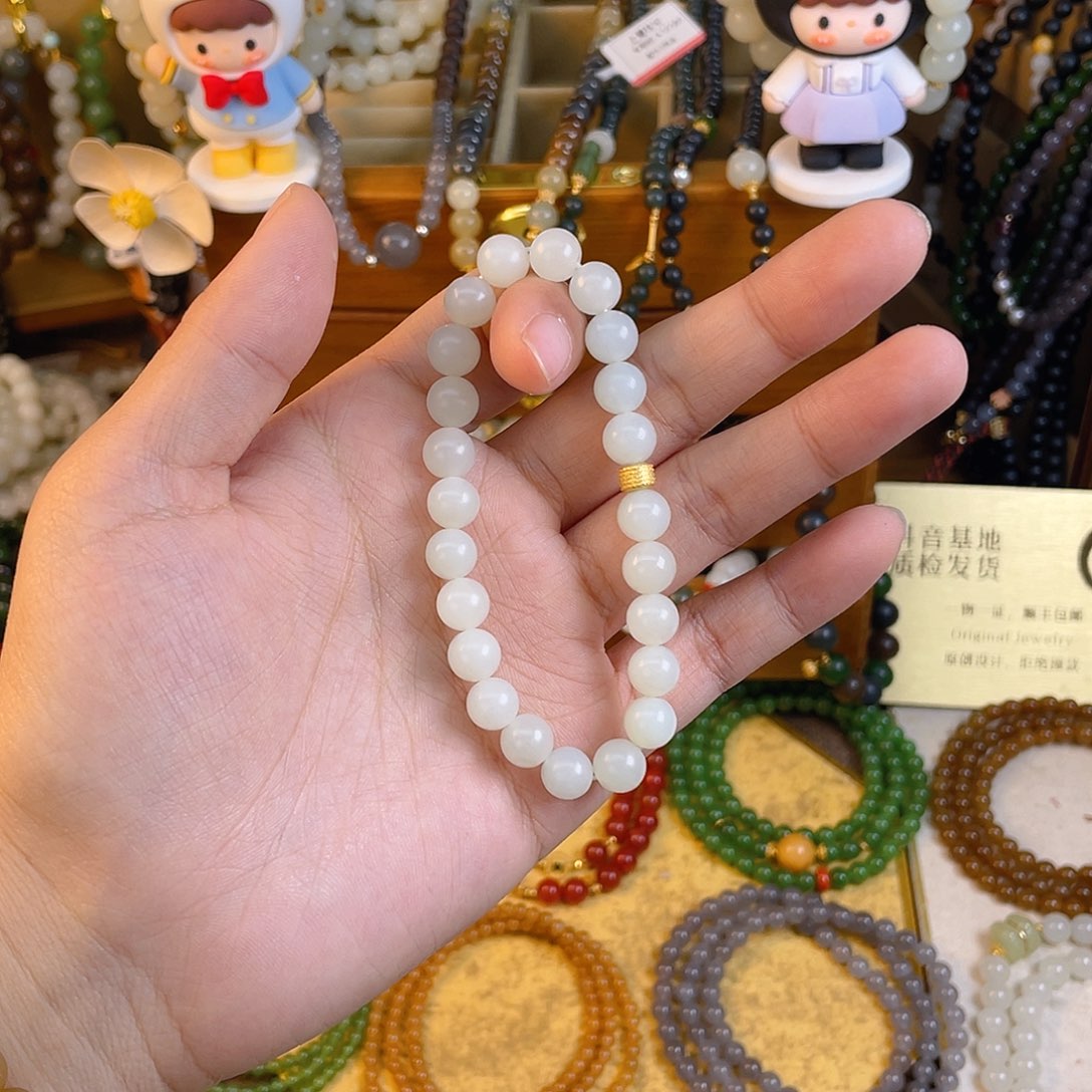 和田玉单圈手串未镶嵌