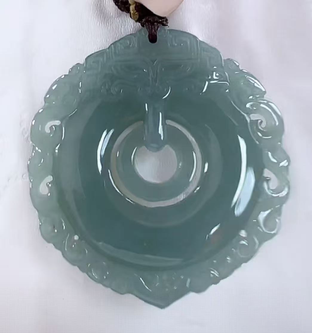 翡翠A货仿古平安扣（多样性发货发一件）宽37-38高40+厚5-7送绳