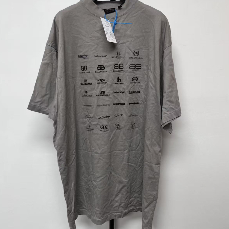 未使用 Balenciaga/巴黎世家 Logo印花圆领短袖T恤 01834