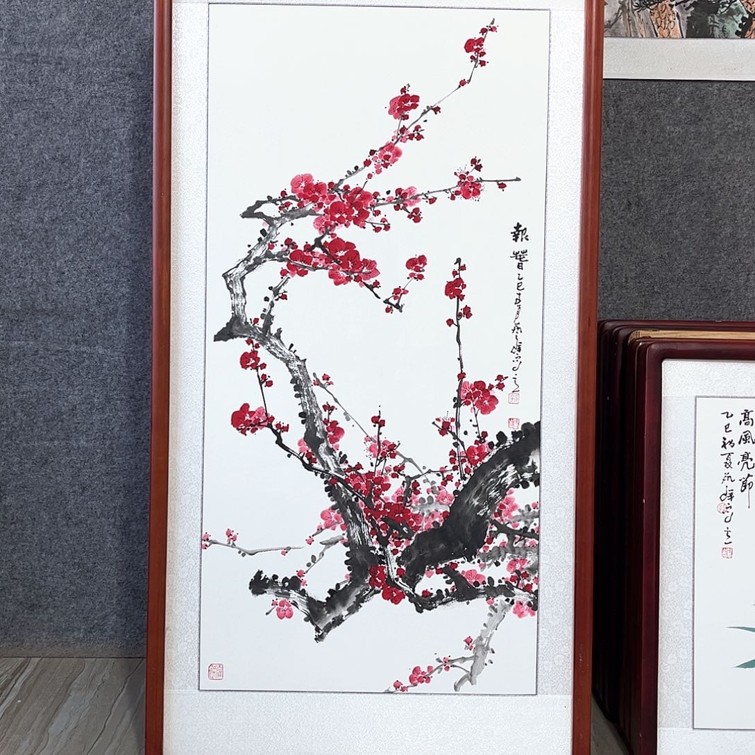 国画书画作品带框123×63厘米