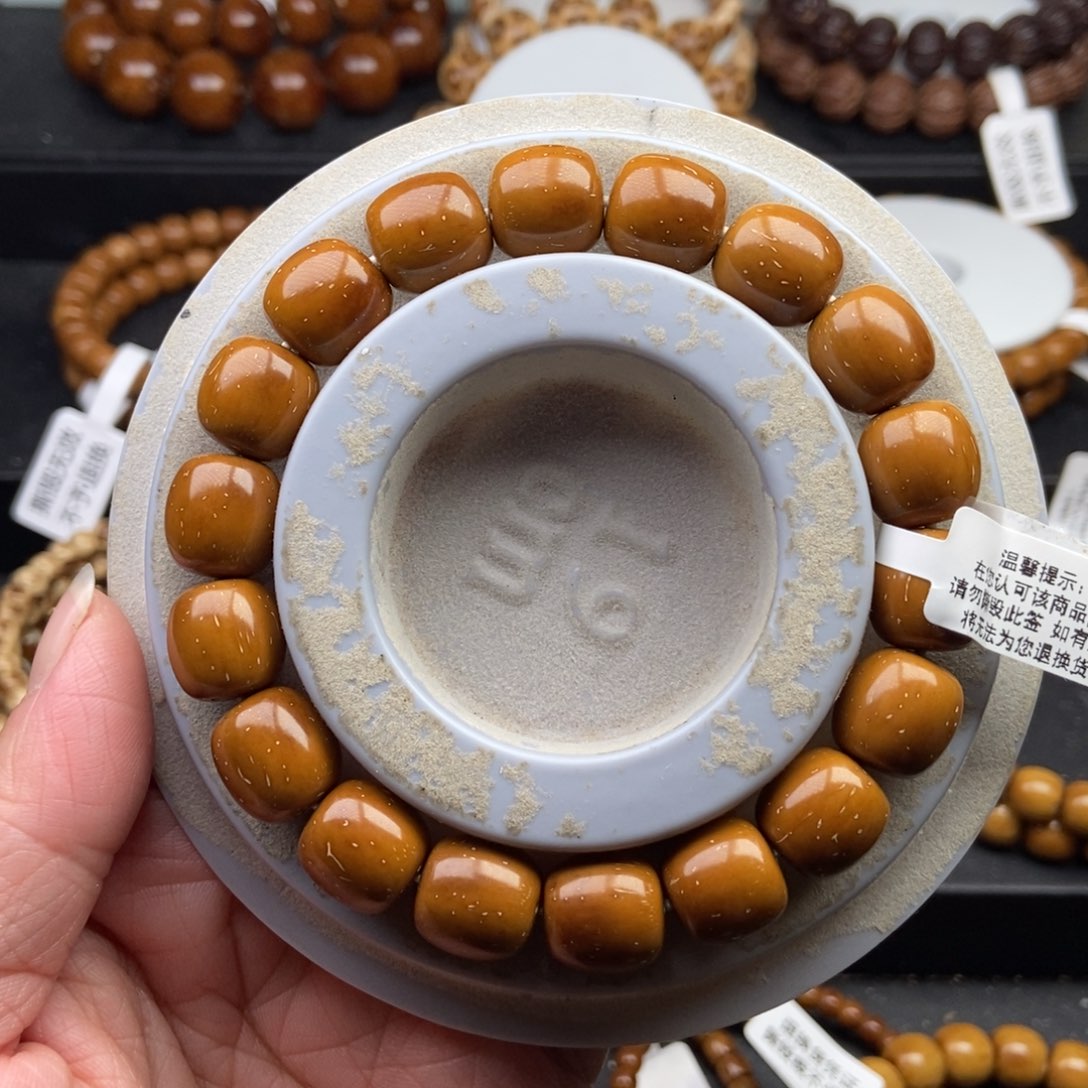 手串紫金鼠12mm精品黄金甲近实心桶珠