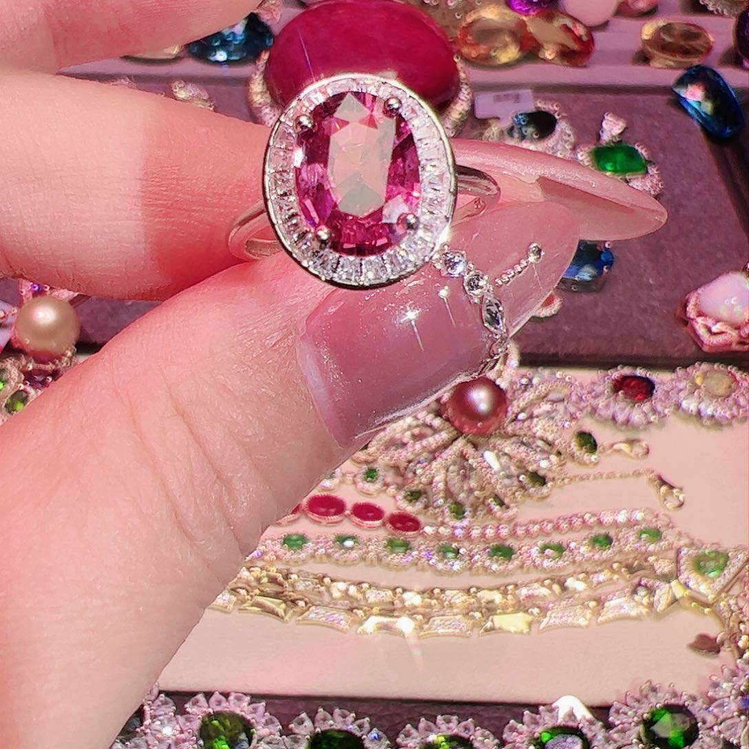 碧玺碧玺戒指银S925镶嵌