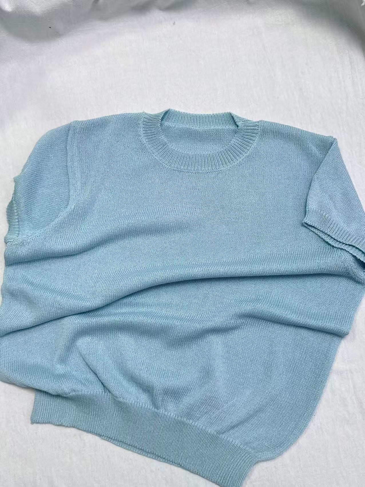 【欧琲】J-533#圆领纯色针织上衣