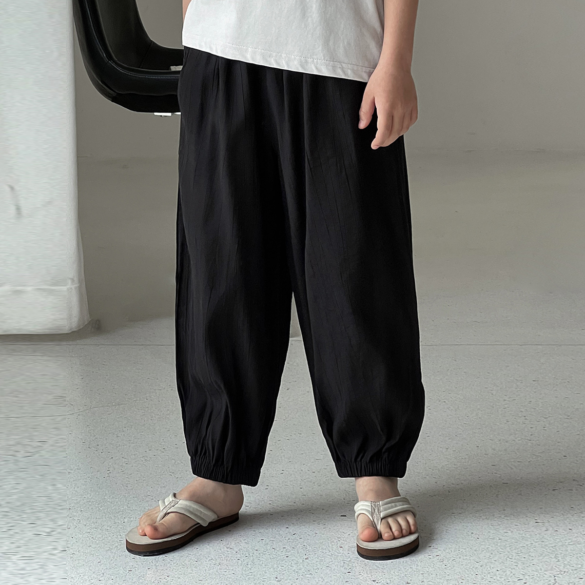 Schwartz斯瓦茨2025夏季新款男童阔腿裤子男薄款束脚哈伦-7856