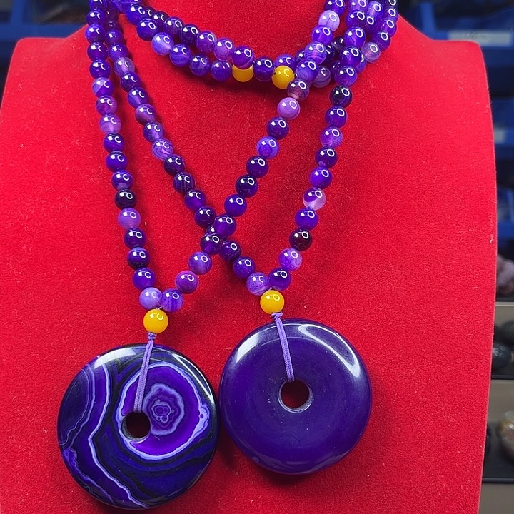 玛瑙未镶嵌项链T29紫龙丹平安扣多样发其一