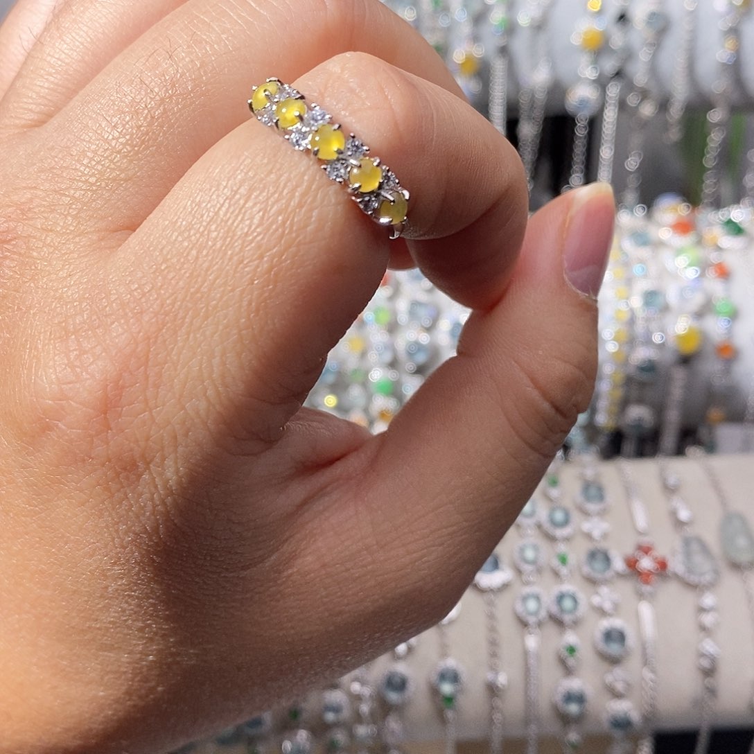 翡翠银S925镶嵌戒指