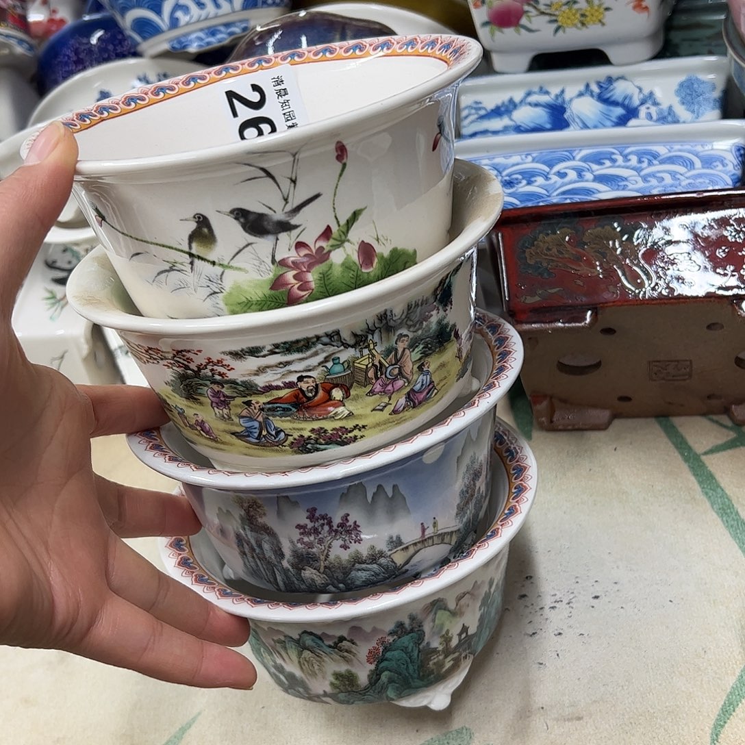 紫砂花盆269号瑕疵4个口不正处理介意勿拍15/7.5cm