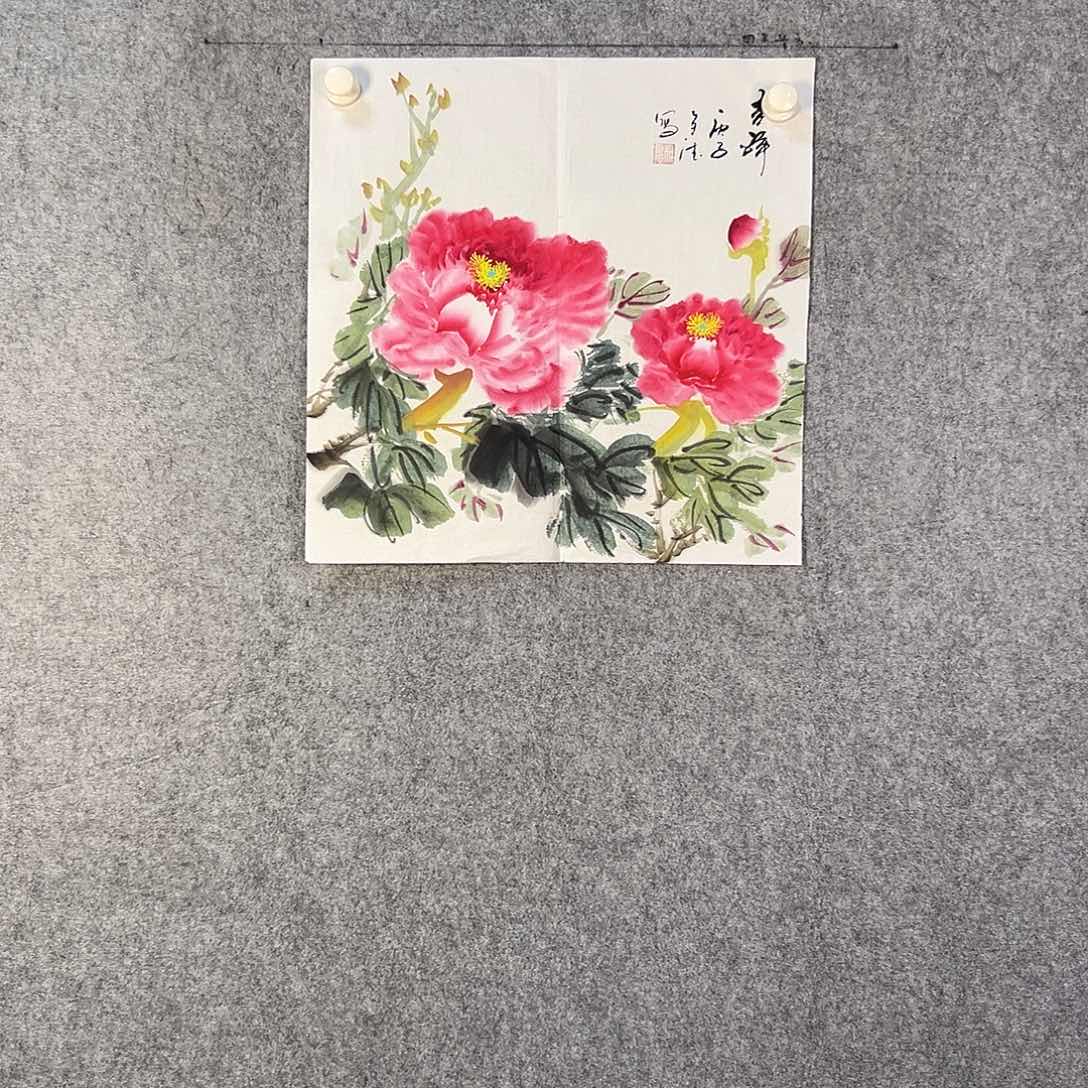 国画496 牡丹之歌中写有两位诗人和他