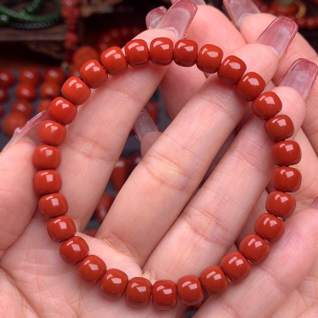 南红玛瑙精工老型手串未镶嵌7.2