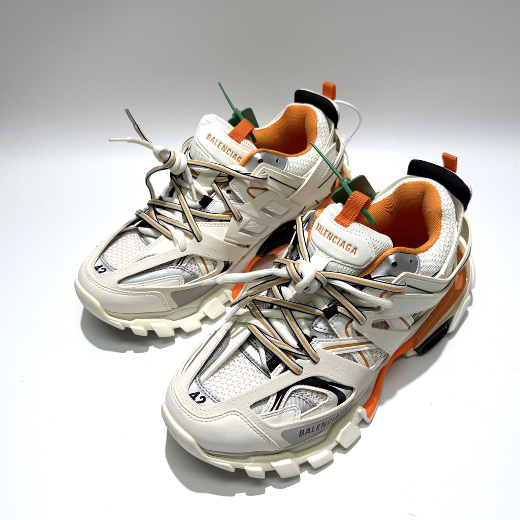99新 Balenciaga/巴黎世家 42码 白橙色 track1.0老爹鞋bl0743