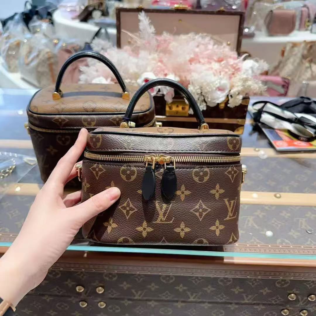 99新 LouisVuitton/路易威登 路易威登  Vanity小号老花拼色手提