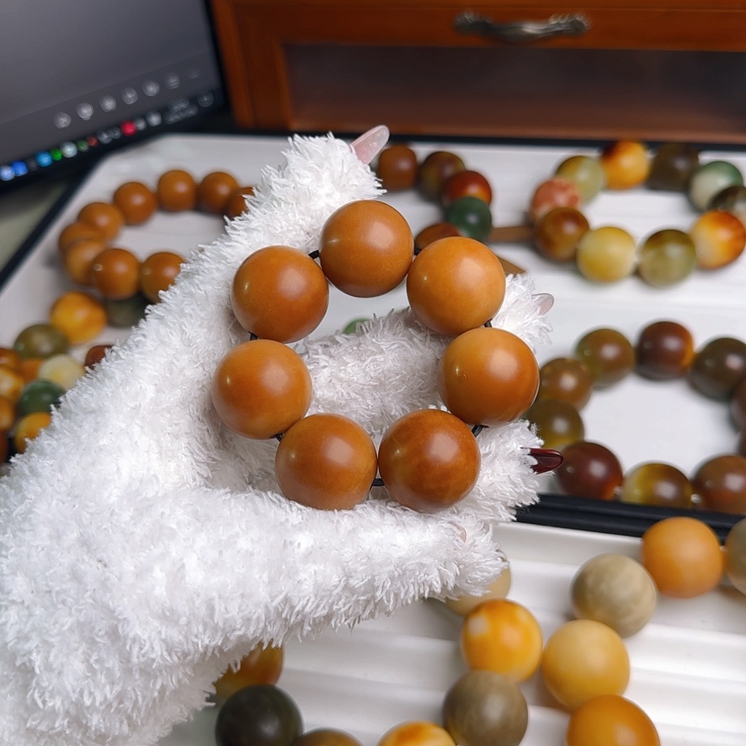 菩提根/象牙果手串卡23干磨手捻微微瑕