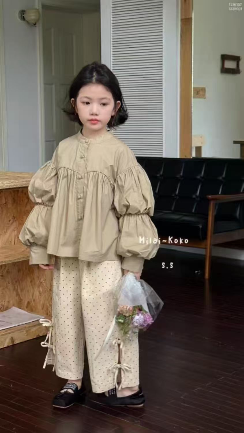 milaikoko米莱，单件❗️脚口开叉波点牛仔裤