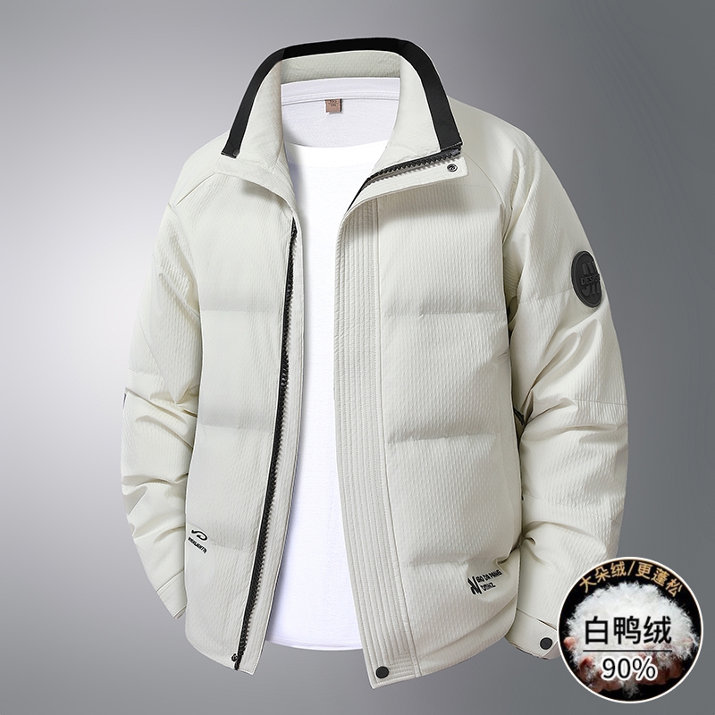 大码冬季新款商务休闲大码男装保暖90白鸭绒羽绒服外套