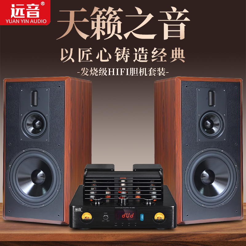 专业HiFi发烧胆机功放双环牛光纤同轴八电子管高保真蓝牙音箱套装