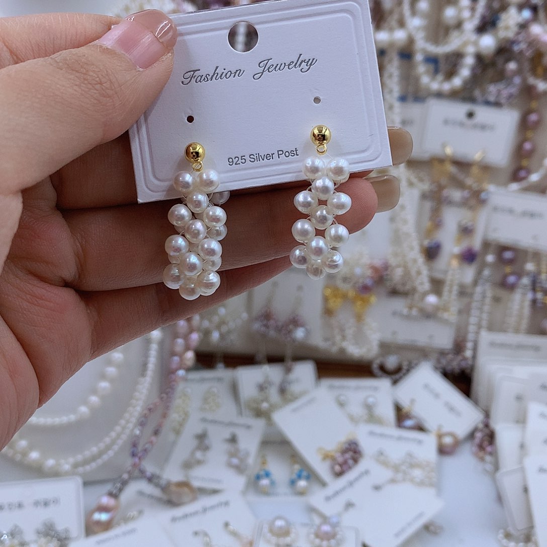 项链银S925镶嵌淡水珍珠