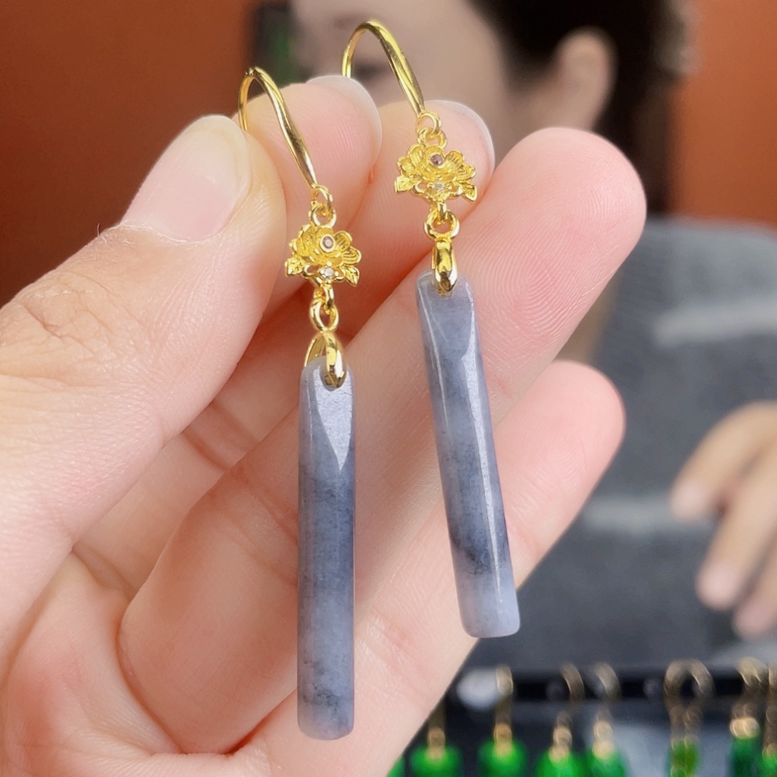 翡翠未镶嵌耳饰饰品