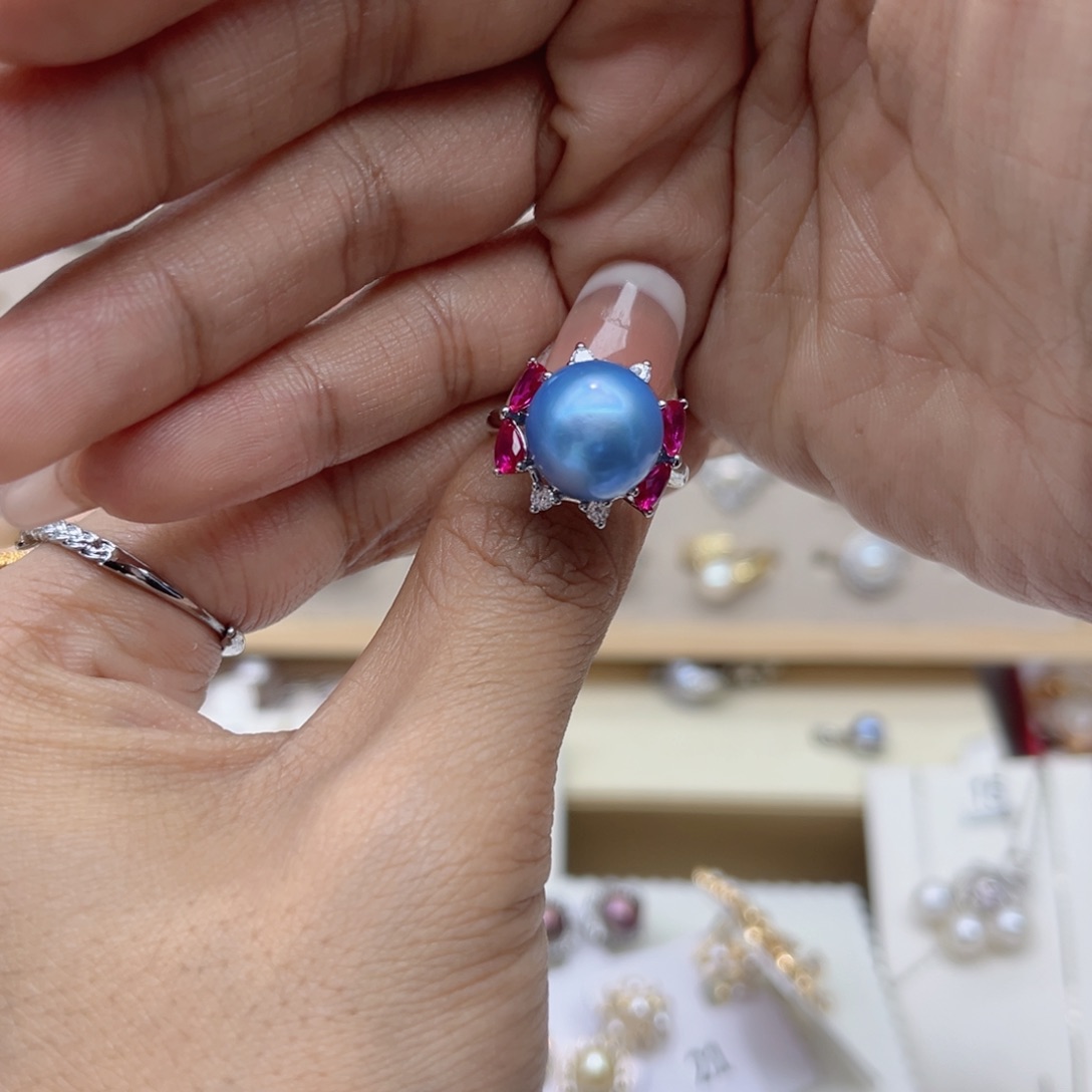 茉***y合金戒指淡水珍珠