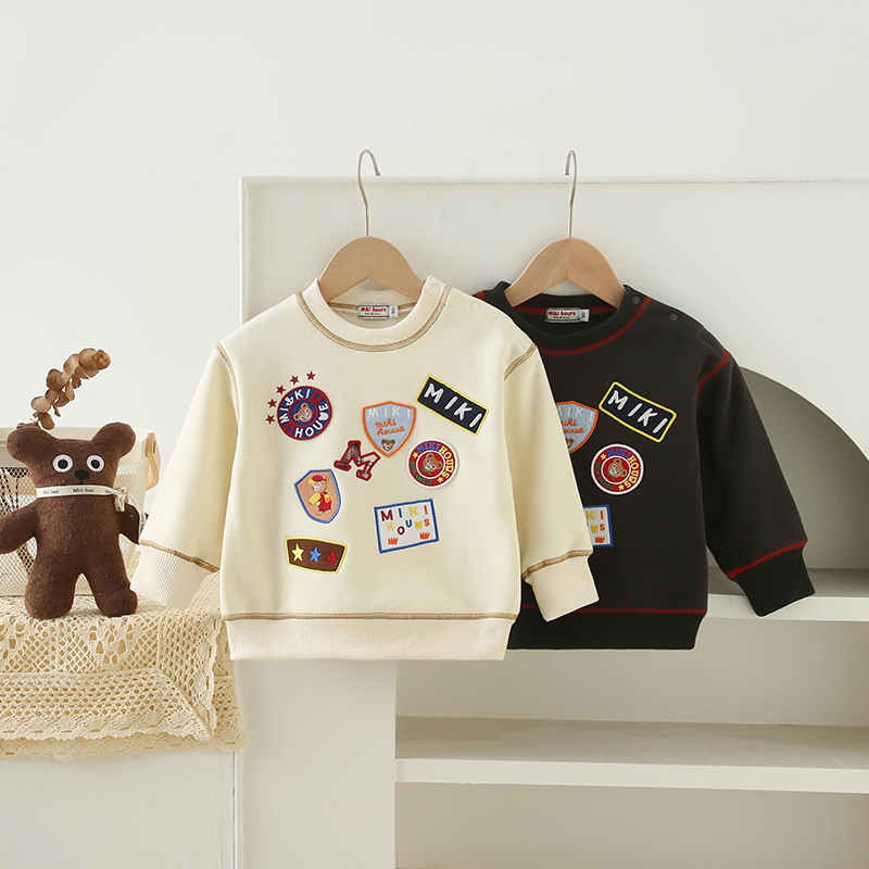 miki儿童冬季新款加绒卫衣786