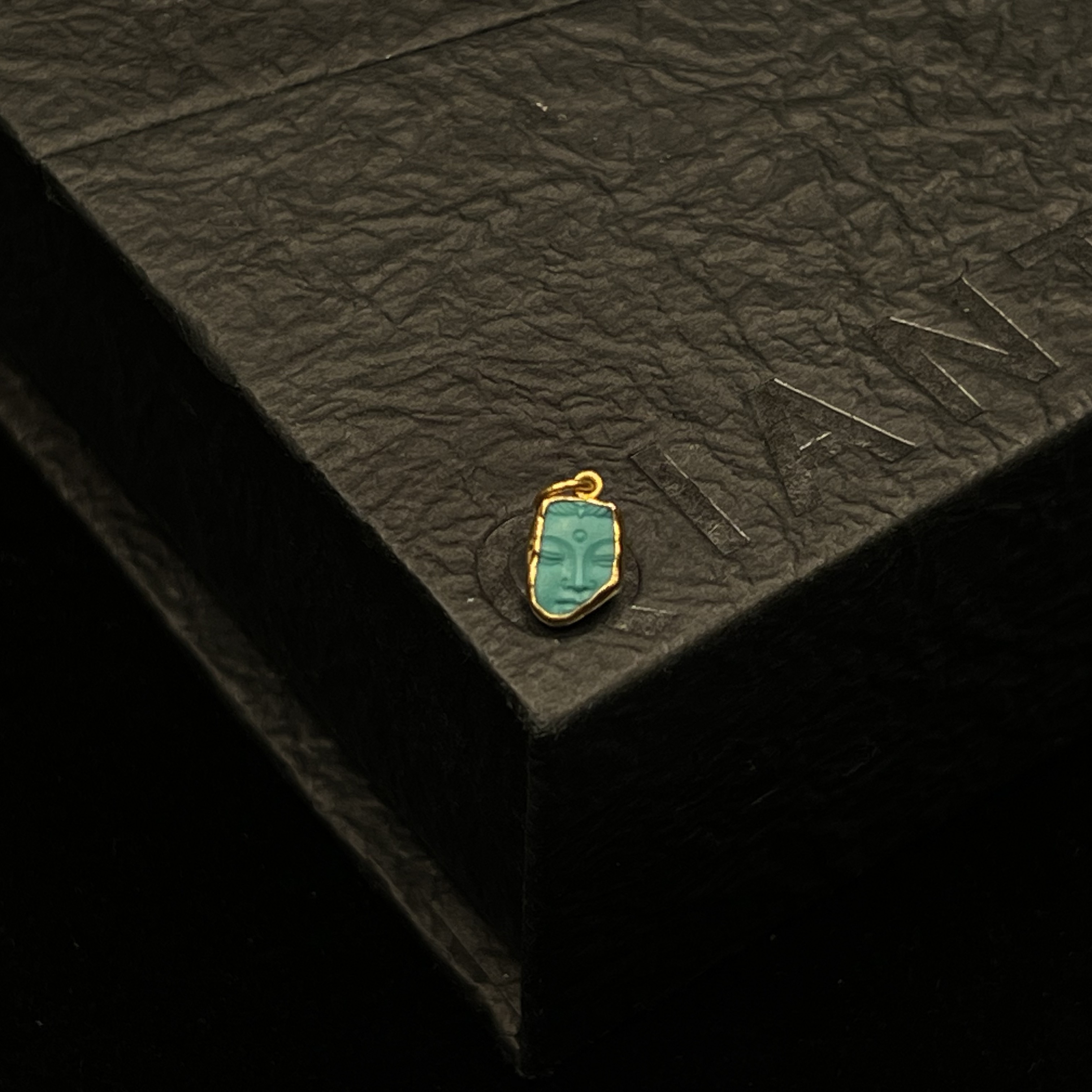 松石残佛佛面侧挂 长10mm 宽6.5mm 厚度2mm 22-7-1 