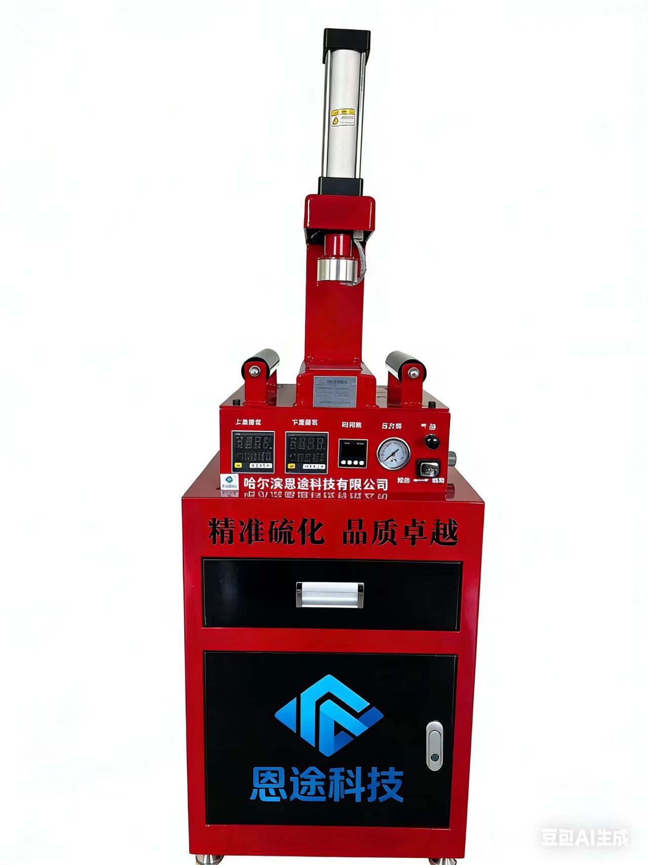 双加热点式硫化机＋工具柜  红色