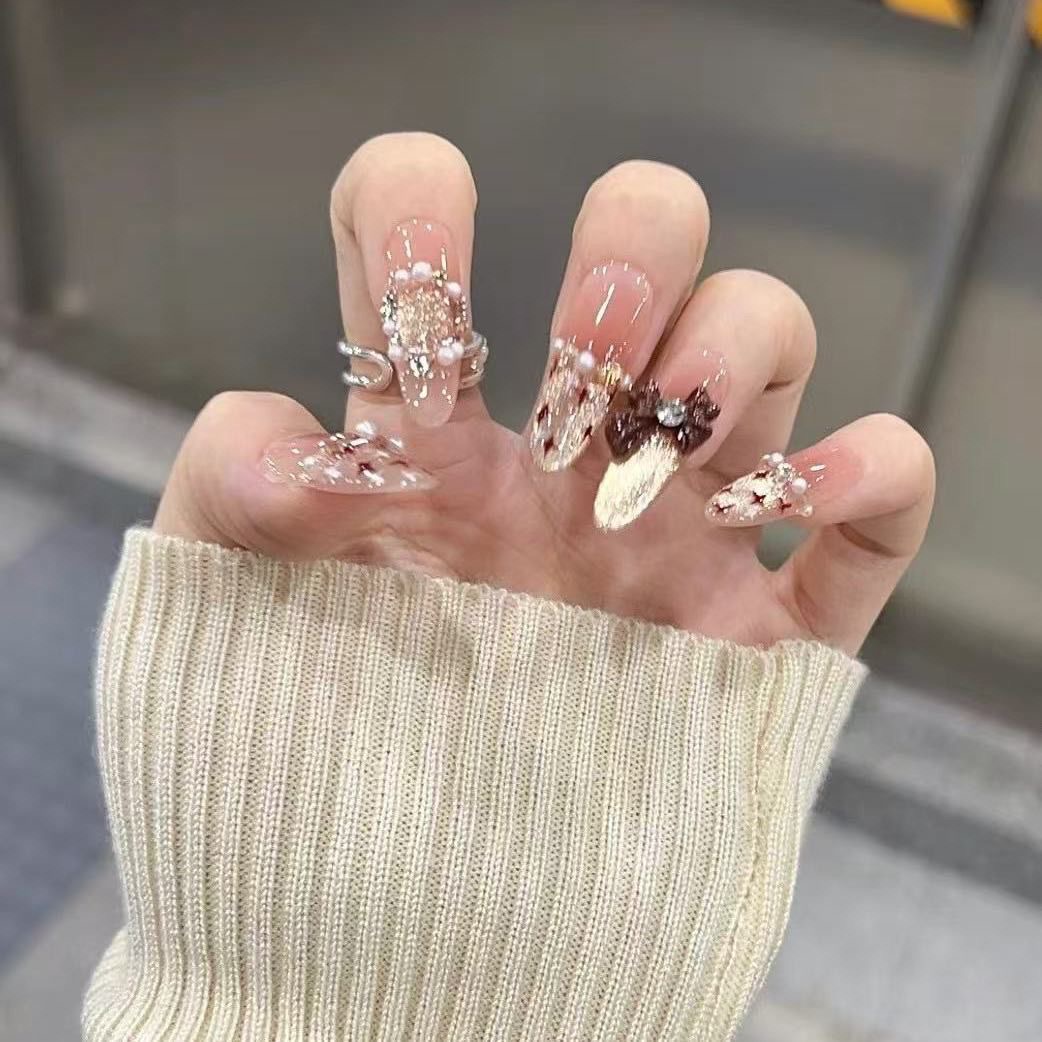 【可可小香】纯手工穿戴甲美甲穿戴式市驱特惠光疗甲冰透渐变流行