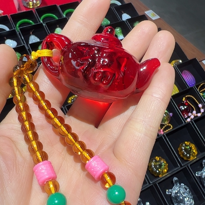 琉璃手工艺品古法琉璃小茶壶