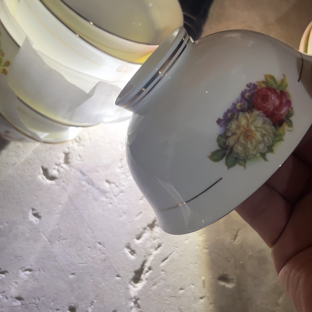 瓷片碗六个秒金微瑕微瑕