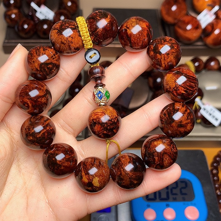 花梨木类手串/手链观*老挝花梨风化料土埋料1.8