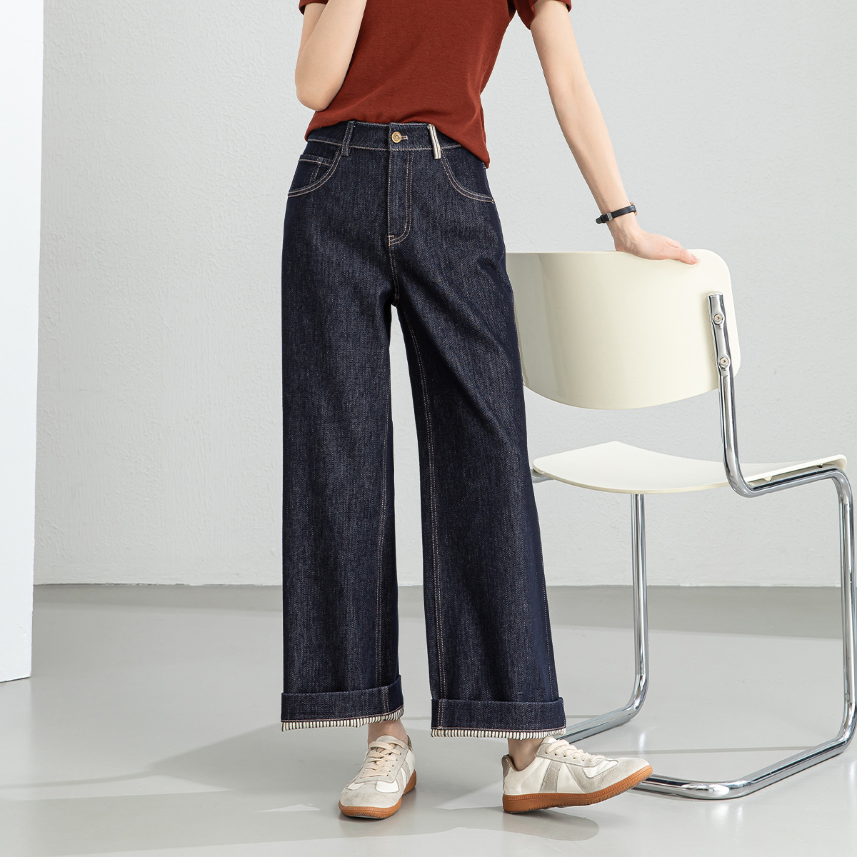 【九分裤】丹宁蓝2026春款 高腰显瘦小个子九分直筒裤86005