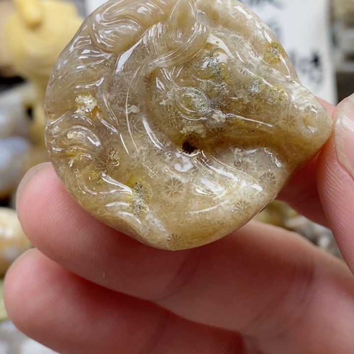 颈饰未镶嵌硅化珊瑚（珊瑚玉）有瑕